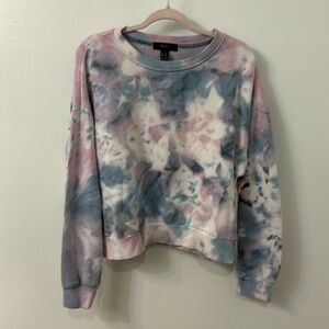 Tie-dyed Cropped Sweatshirt